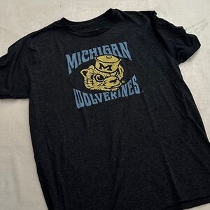 MICHIGAN retro wolverines Black and Blue Graphic Tee